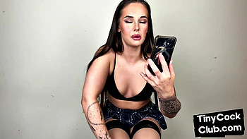 Upskirt domina in stockings mocks