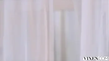 VIXEN Naughty salesgirl Eliza models lingerie for customer