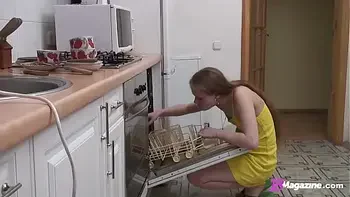 Young Beauty Bianca 19 Undressing And Goofing Around In The Kitchen!