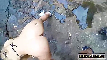 Flashing In Public Waterfall Leads To Pussy Fuck
