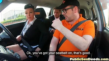 Bigass driving learner slut cockbouncing