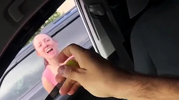 Redhead MILF Blowjob on Cafe Roof - Cumshot Facial & Handjob with Bigmax8inch