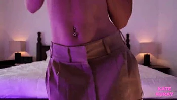 Kate Kuray Twerking Naked in a Short Skirt - Amateur Teen Solo Striptease