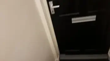 Amazon delivery girl caught by surprise with nude jerking off guy, but she can't resist fucking him.