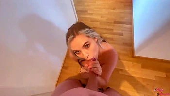 German Brunette Anja Amelia Deep Throat Blowjob & Facial After 2 Weeks No Dick