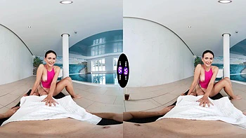 A nice couple has sex, with a beautiful brunette, Vixi Rafi, from ukraine.