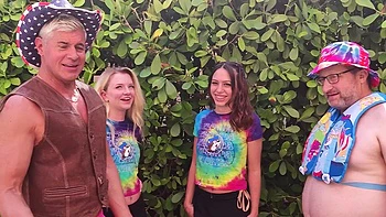 Two cute girls Riley Star and Laya Rae in a hot threesome