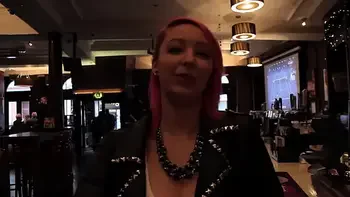 Beautiful and very slutty slut shows her ass in public while pissing between her legs