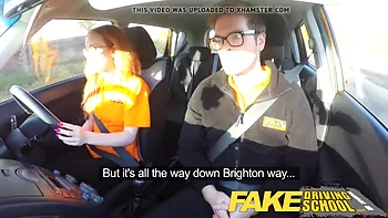 Hot Driving School Creampie In Nerdy Ginger Teen 18+ Hairy Muff