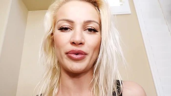 The hottest blondie Cherry Kiss gets her pussy railed in missionary position