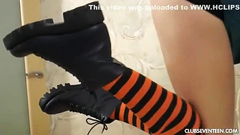 Playing With Her Big Black Dildo