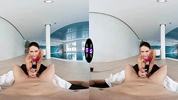 Glam brunette Vixi Rafi from ukraine takes care of her body and face.