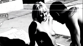 Blonde bitch gets banged in her both holes near the swimming pool