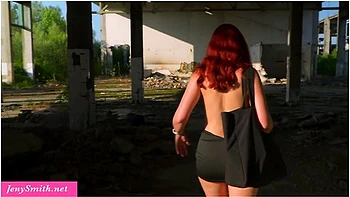 Asked To Tie Herself Up With A Timer Padlock To Jerk Off In A Public Place With Jeny Smith