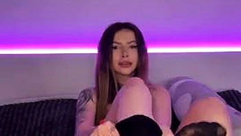 Adrianna Savu jacking in stockings - steamy hardcore cocksucker!