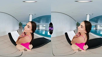 Glam ukrainian teen Vixi Rafi gets naked and masturbates in vr