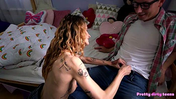 19 Year Old Tattooed Teen Goes All The Way