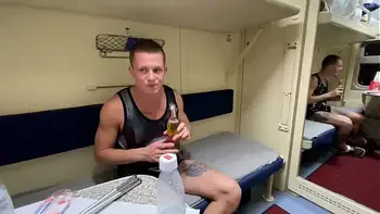 Together with a friend fucked a stranger girl right in the train compartment