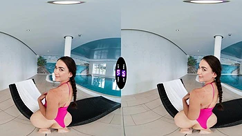 Glam teen Vixi Rafi poses by the pool in lingerie