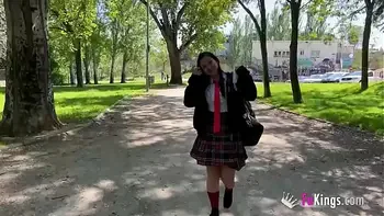 Young babe makes her porn debut with a big cock after leaving her BF