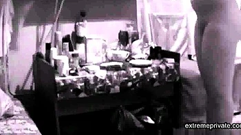 spy cam- naked stepmother puts on make up