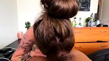 Amateur blonde MILF takes big black cock doggy style