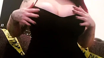 Busty redheaded milf fucking in black lingerie