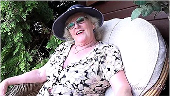 Judys - 66yo Hairy Mature Gilf Mrs. Claire Sucks Your Cock In The Garden (pov) - Aunt Judys