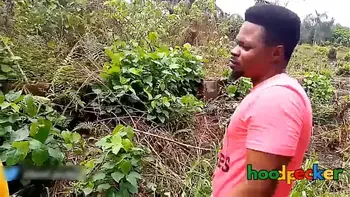 Nature fuck: Beautiful ebony fucked in the farm.