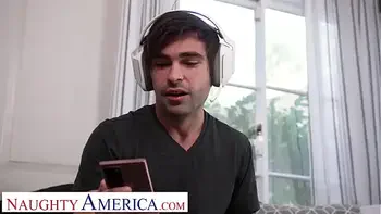 Naughty America - Big tit MILF Charlie Phoenix plays video games with son's friend before fucking his joy-dick