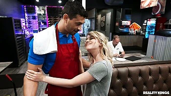 Blonde teen with round ass Dez Hansen rammed by huge black dick