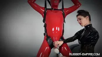 Caged in escape-proof chastity