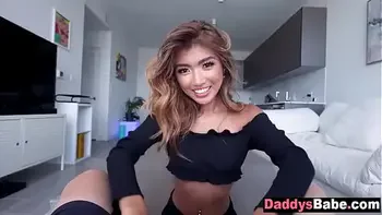 Super cute stepdaughter fucks step daddy to earn cash