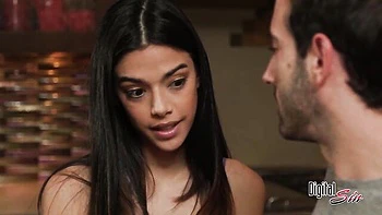 Skinny young brunette Harmony Wonder is enjoying dick-riding