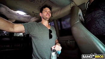 Hot Ebony Hops on Bus