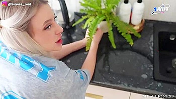 Open up your lips and demonstrate them some love, before your parents come back! Get drilled on the kitchen set -