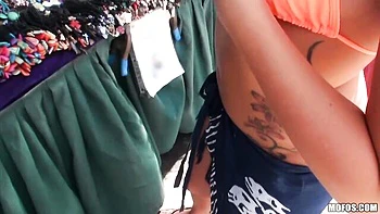 Spicy as fuck blonde with big boobs Eva Cole is jumping on a big dick