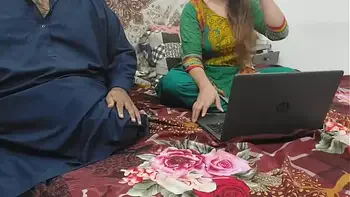 indian stepsister caught watching porn on laptop by her stepbrother and fucked in all holes with clear hindi voice full dirty talking