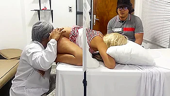 Beautiful Wife Checked By Perverted Gynecologist Doctor Who Wants To Fuck Her Next To Her Dumb Husband Who Trusts The Doctor