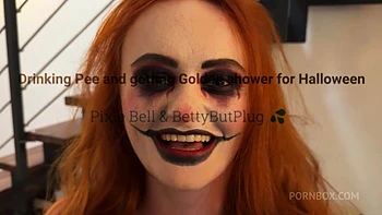 Pixie Drinks Pee And Gets Golden Shower Halloween Edition