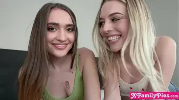 XFamilyPies.com - huge cock shared by teen stepsister Lily Larimar and BFF Sera Ryder