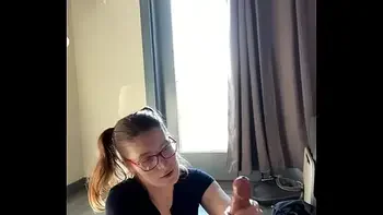 Hottie with Glasses gets blasted in the face