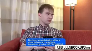 Big boobed babe takes her step-brothers fat cock