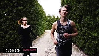 Sata Jones spoons and sucks with big tits and stockings