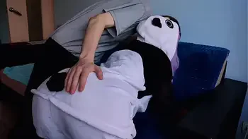 Cute girl with purple hair is delighted with my penis