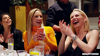 Blonde Latin Girls Party by Pool & Restaurant