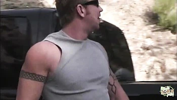 Horny tattooed Asians fuck outside with cumshots