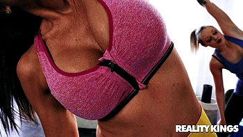 Big Tits Yoga Blowjob and Cowgirl Fuck