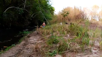 Stranger Fucks and Sucks Pussy by Jungle Waterfall