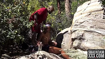 Petite Girl Outdoor Sex with BBC - Blowjob & Cumshot in HD